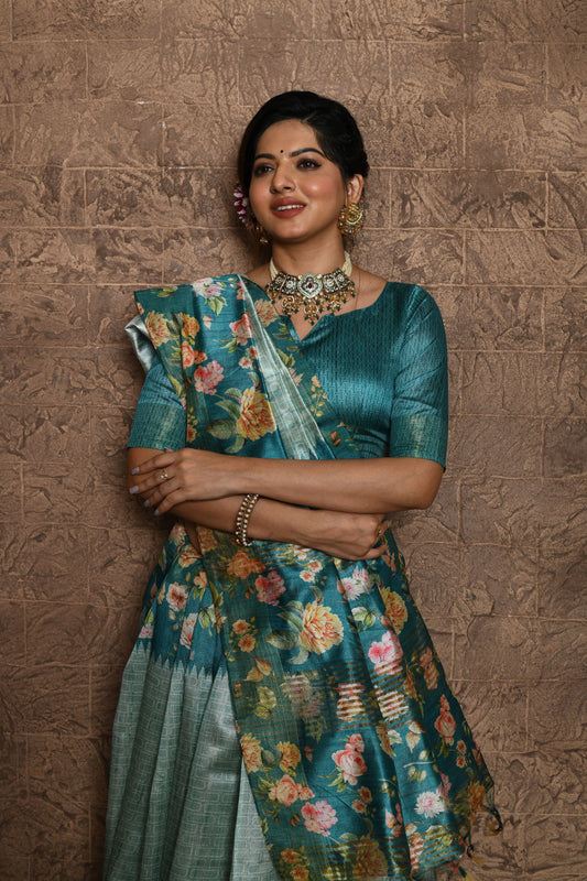 Soft Tussar Silk Tassels Saree