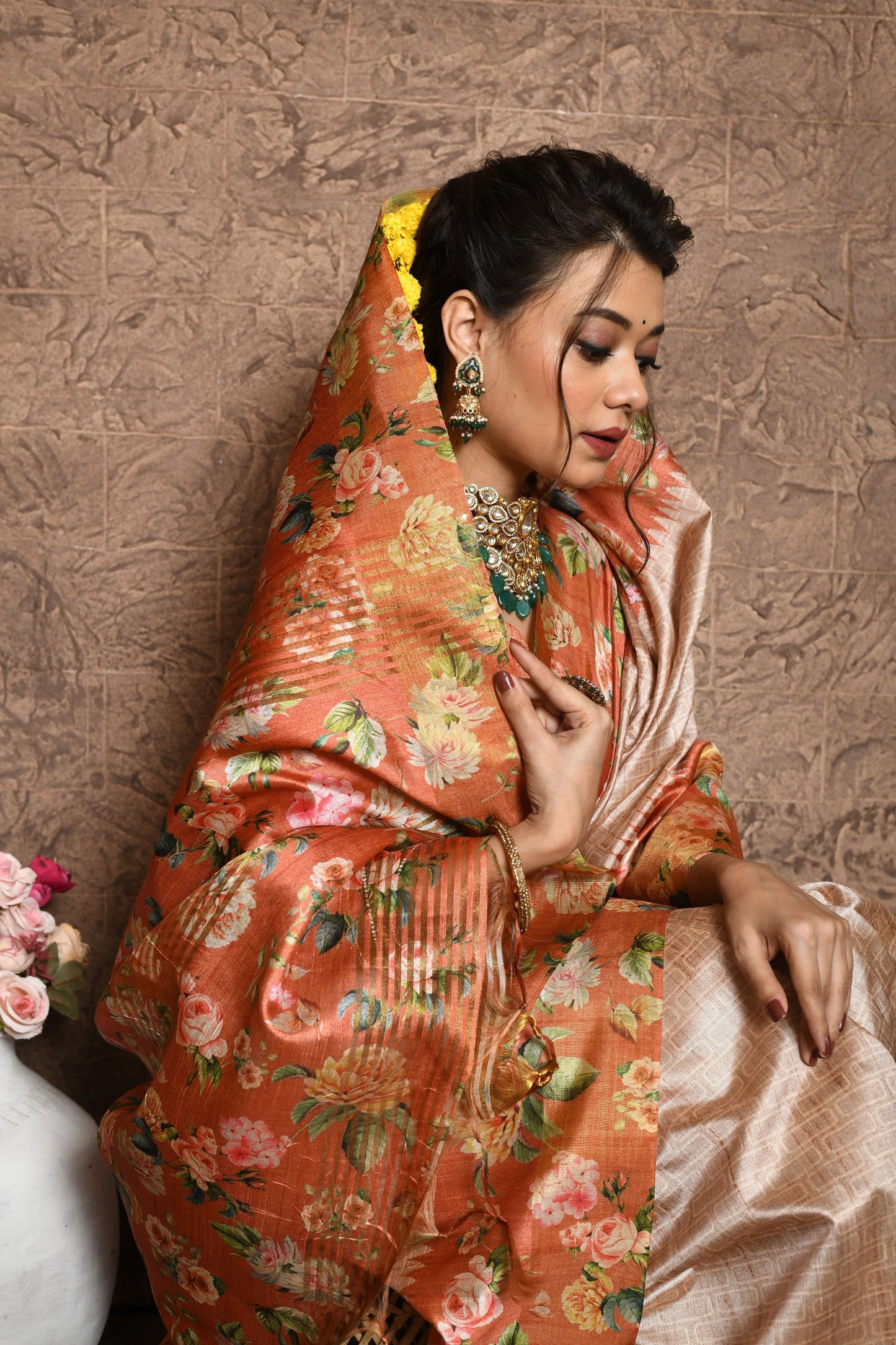 Soft Tussar Silk Tassels Saree