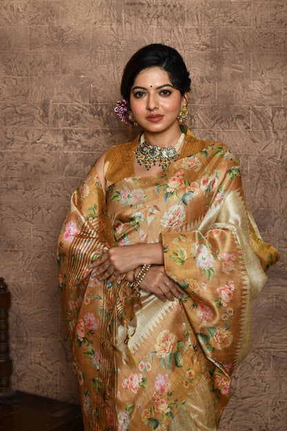 Soft Tussar Silk Tassels Saree