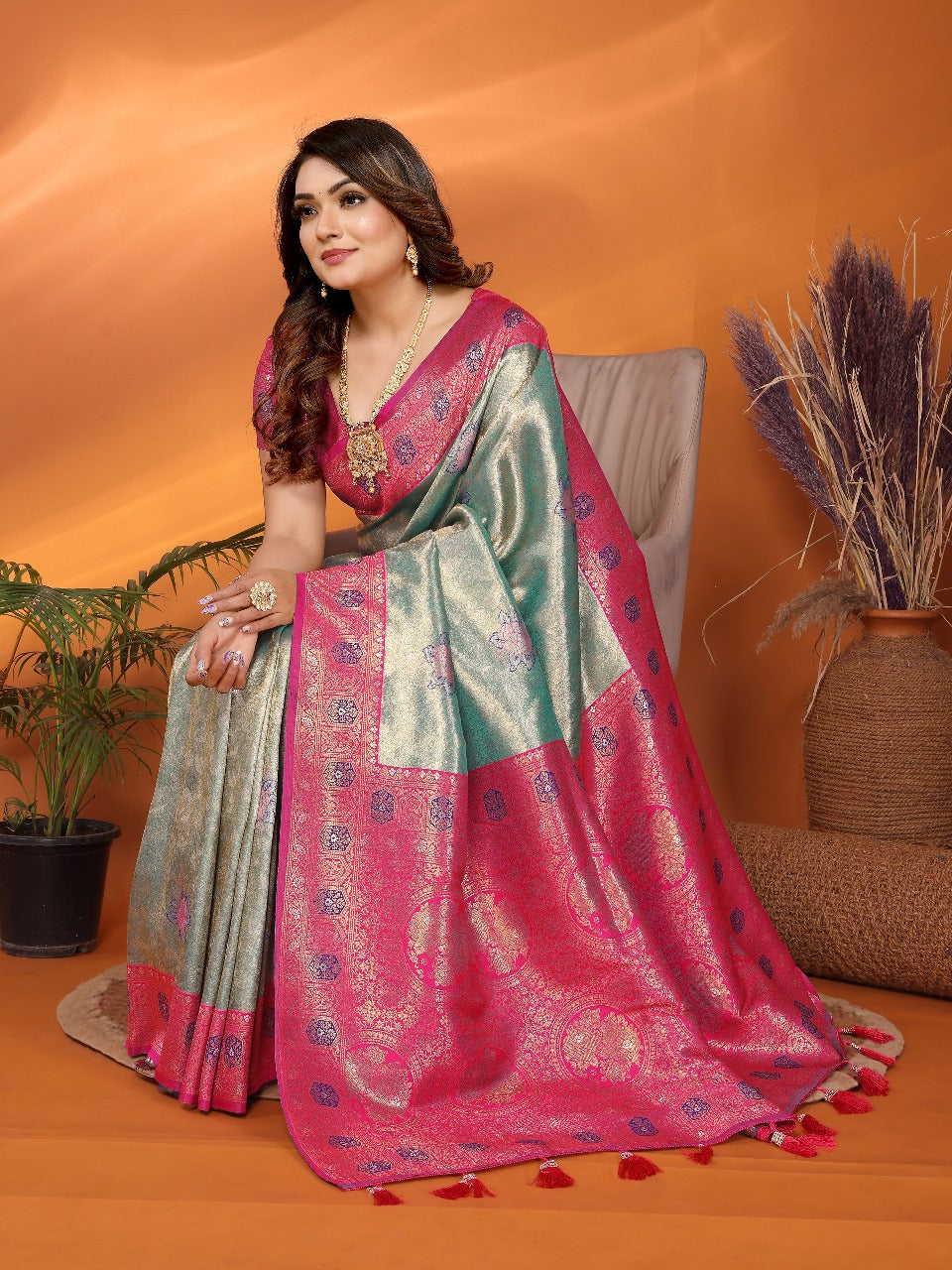 Premium Pure Banarasi Tissue Silk  Sarees