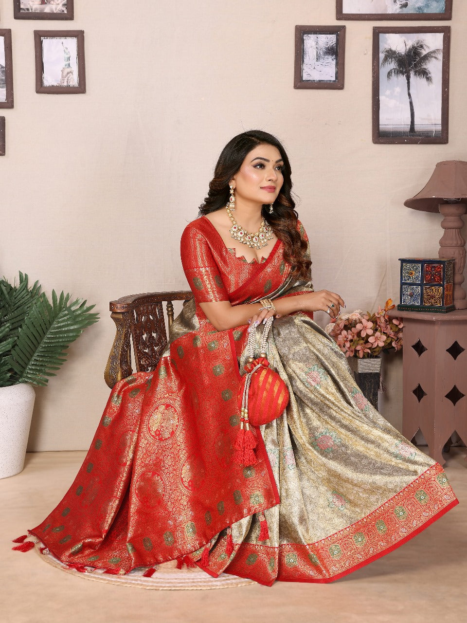 Premium Pure Banarasi Tissue Silk  Sarees