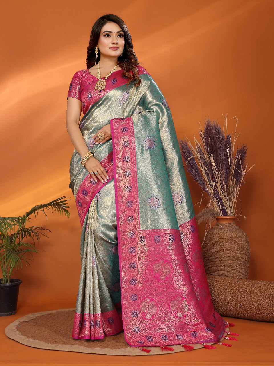 Premium Pure Banarasi Tissue Silk  Sarees