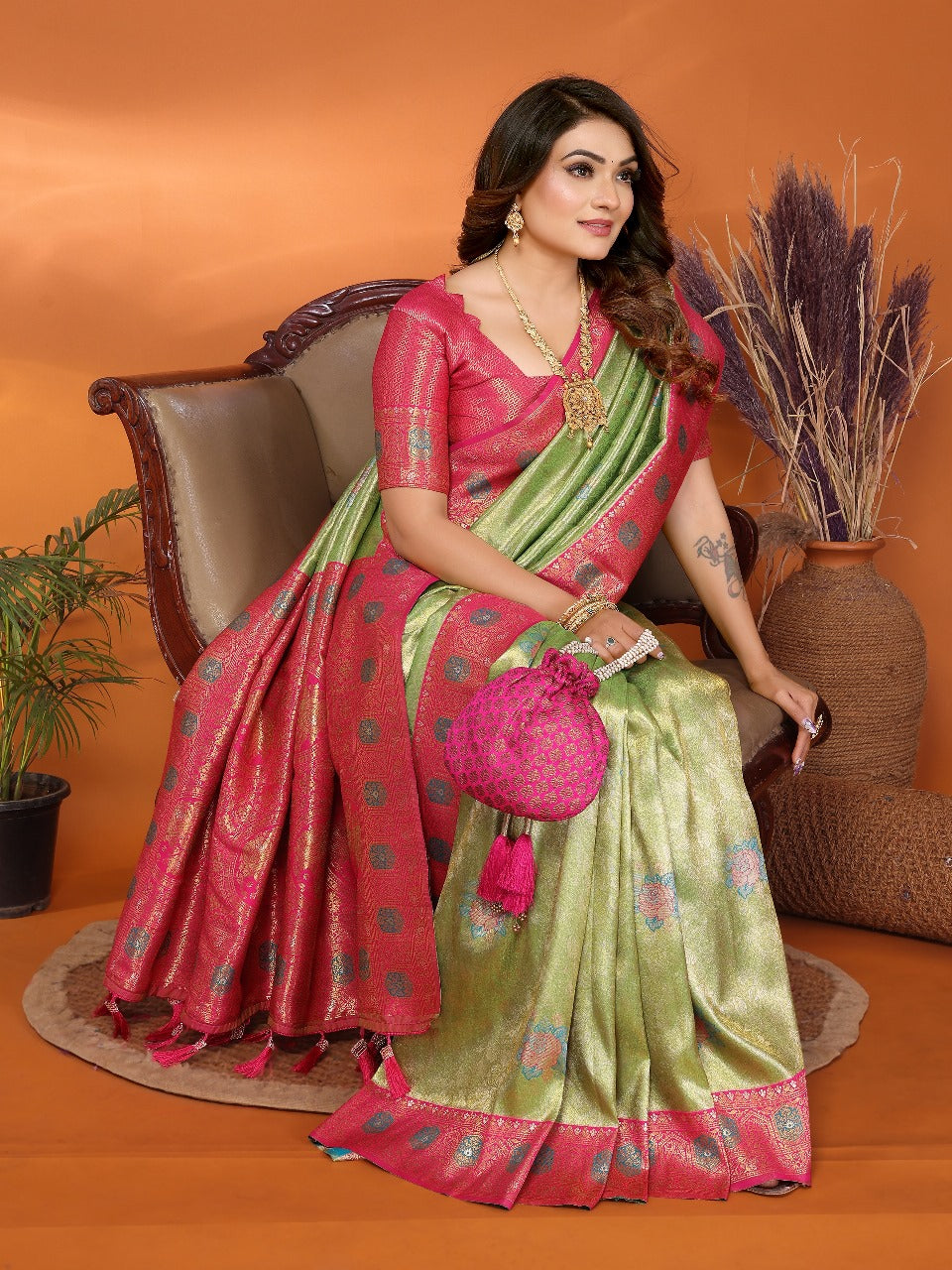 Premium Pure Banarasi Tissue Silk  Sarees