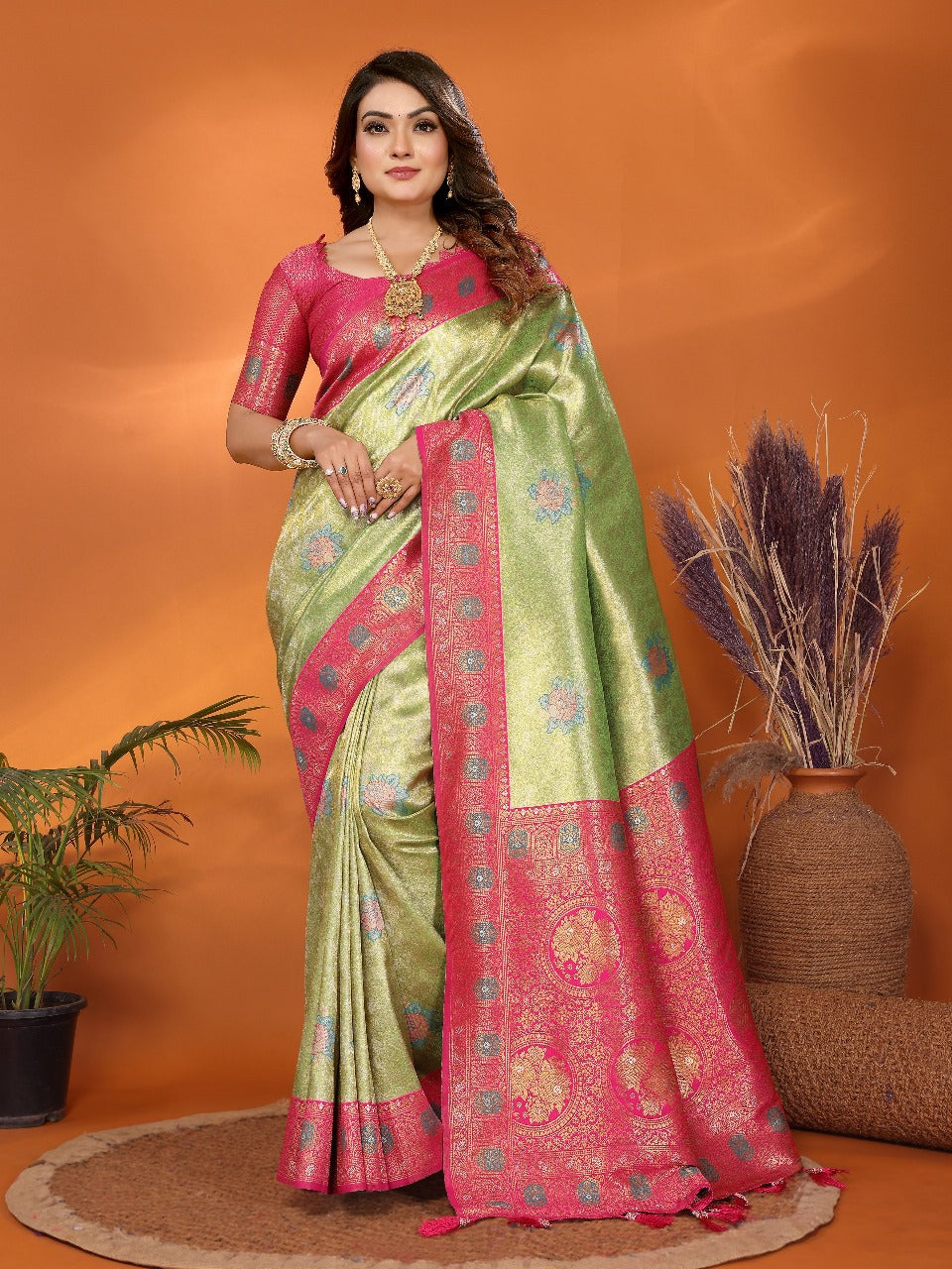 Premium Pure Banarasi Tissue Silk  Sarees