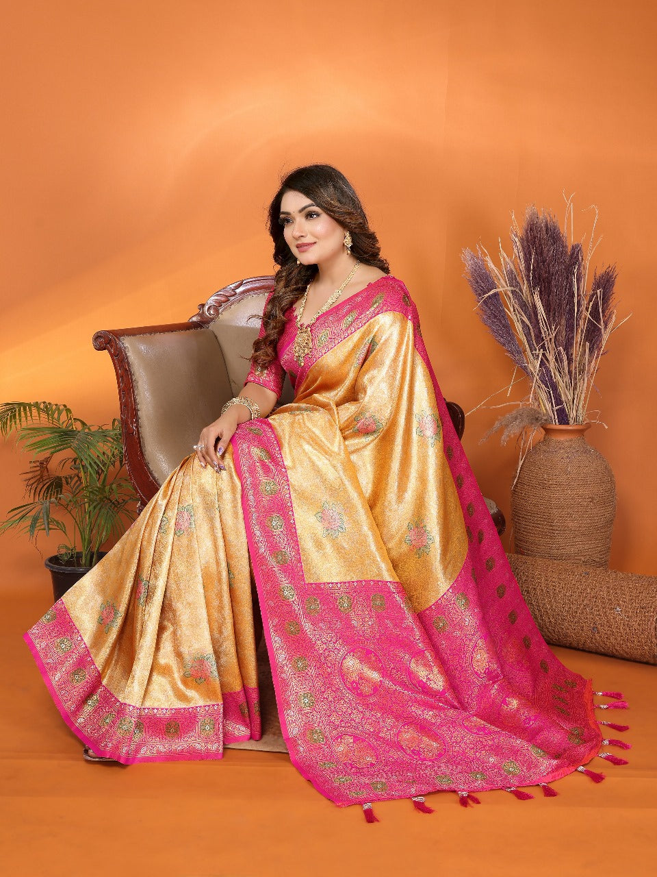 Premium Pure Banarasi Tissue Silk  Sarees