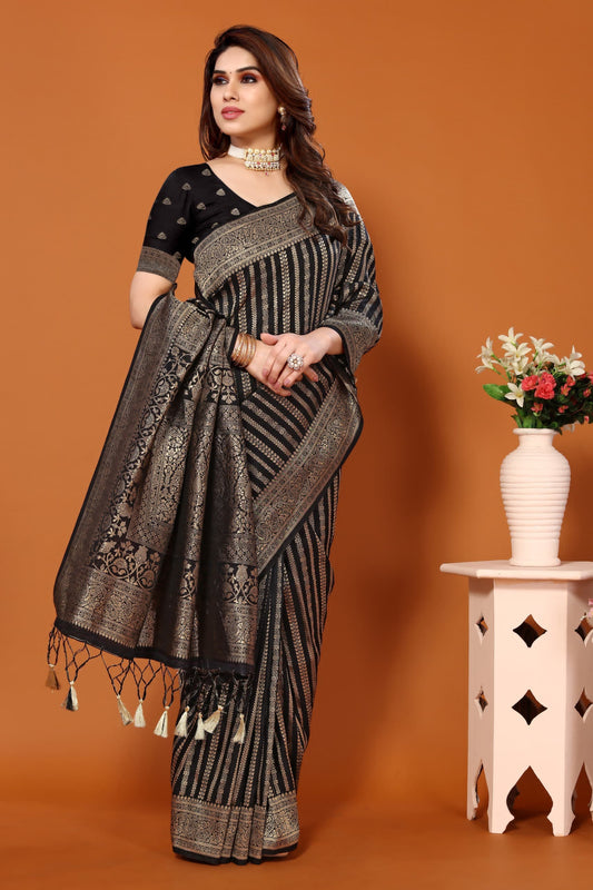 BANRASI DOLA SILK VISCOSE PURE JARI JAQUCARD WEVEING SAREE