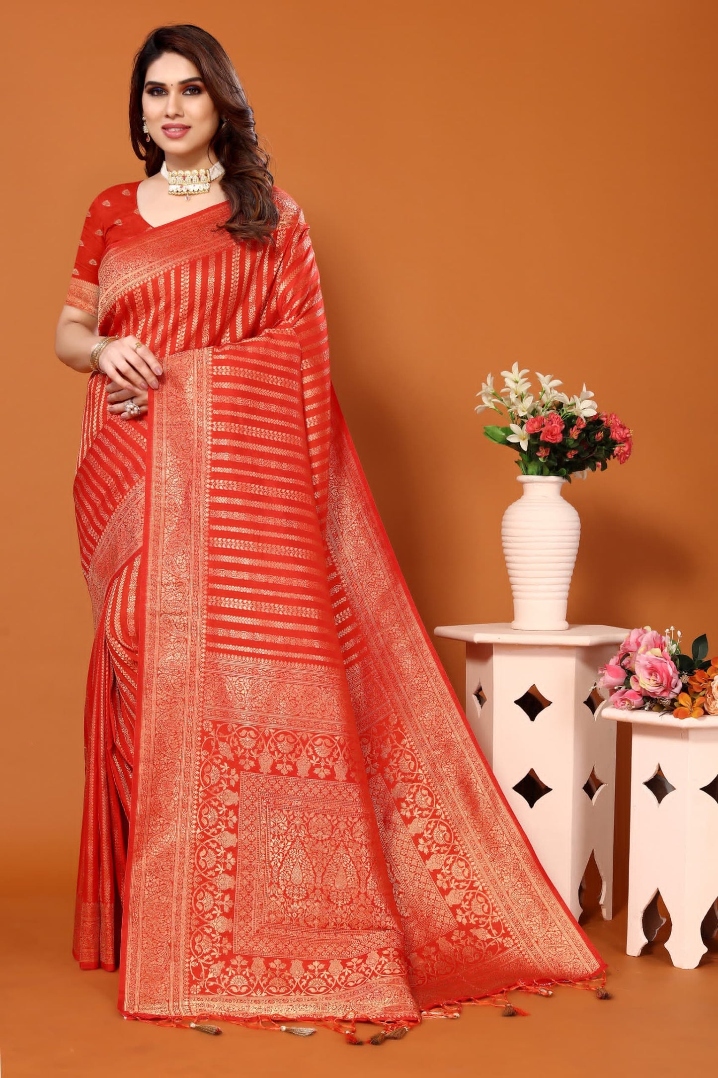 BANRASI DOLA SILK VISCOSE PURE JARI JAQUCARD WEVEING SAREE