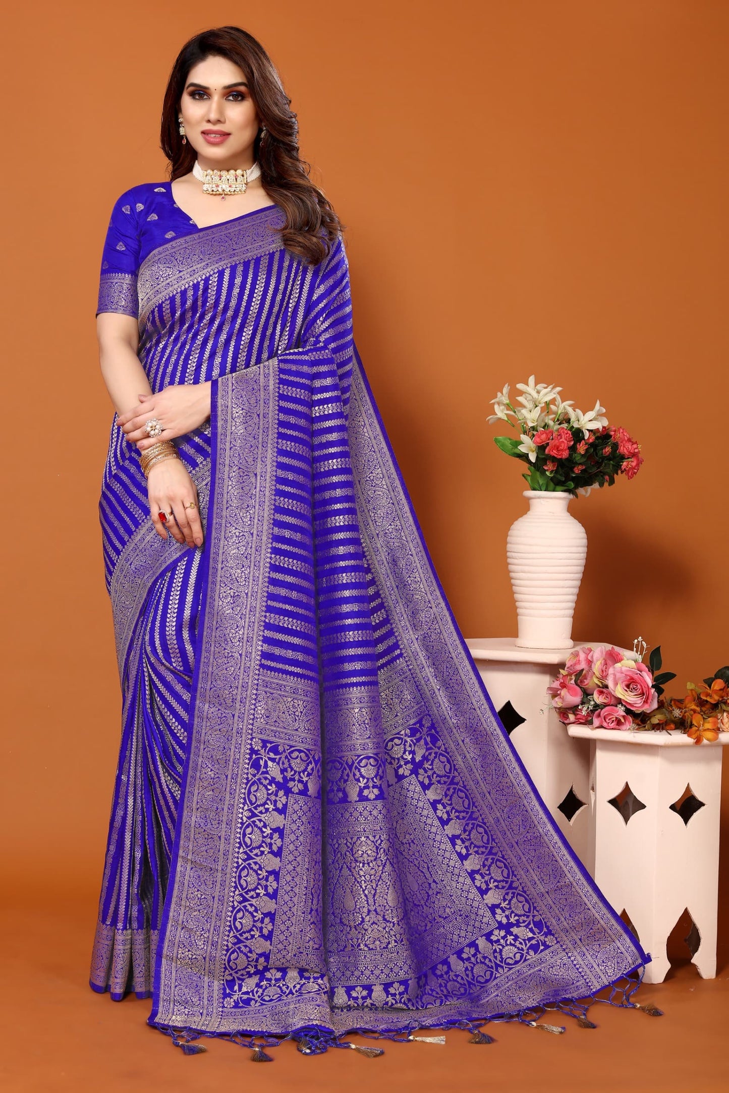 BANRASI DOLA SILK VISCOSE PURE JARI JAQUCARD WEVEING SAREE