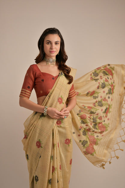 Premium soft Muga Cotton Saree