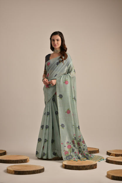 Premium soft Muga Cotton Saree