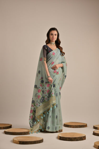 Premium soft Muga Cotton Saree