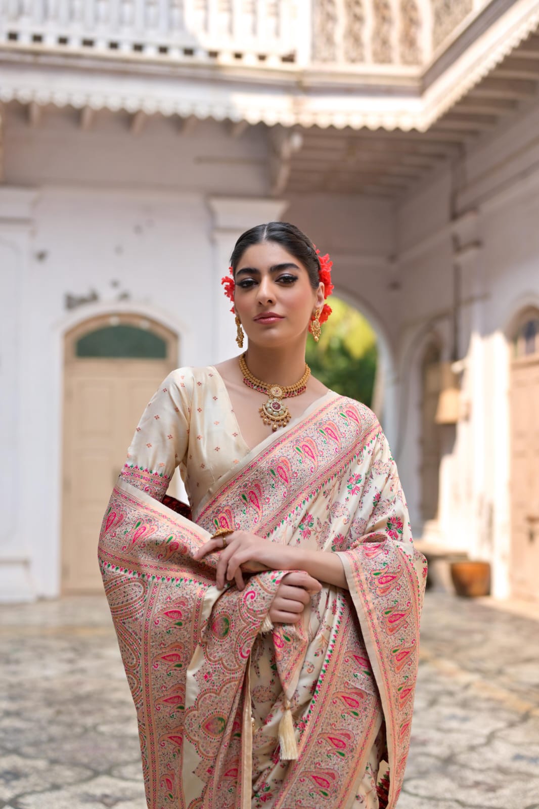 Soft Pashmina Silk Saree