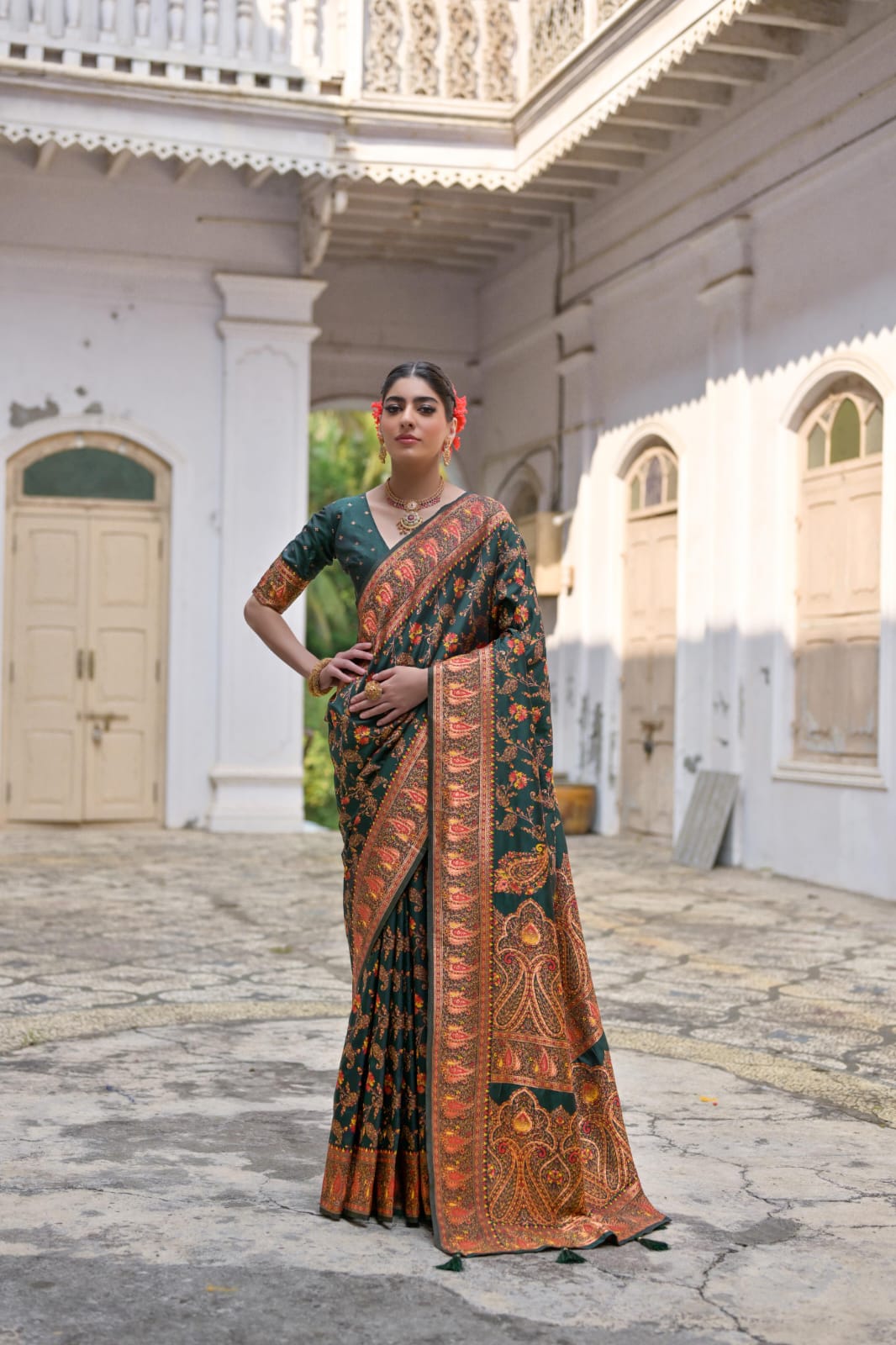 Soft Pashmina Silk Saree