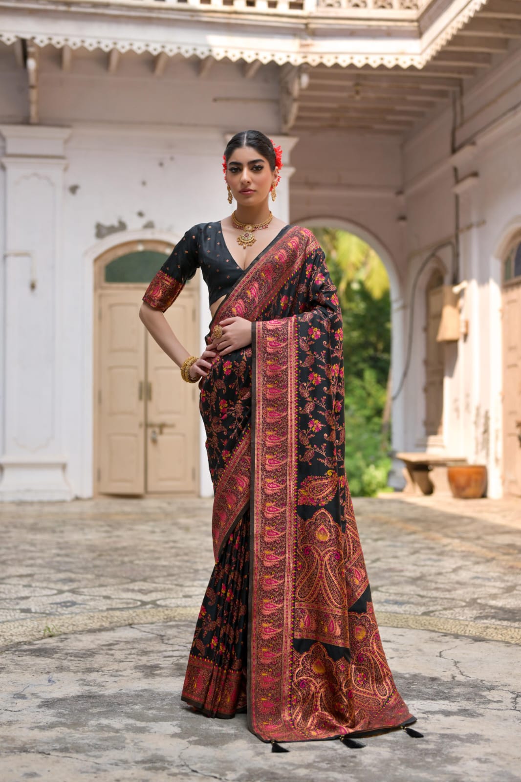 Soft Pashmina Silk Saree