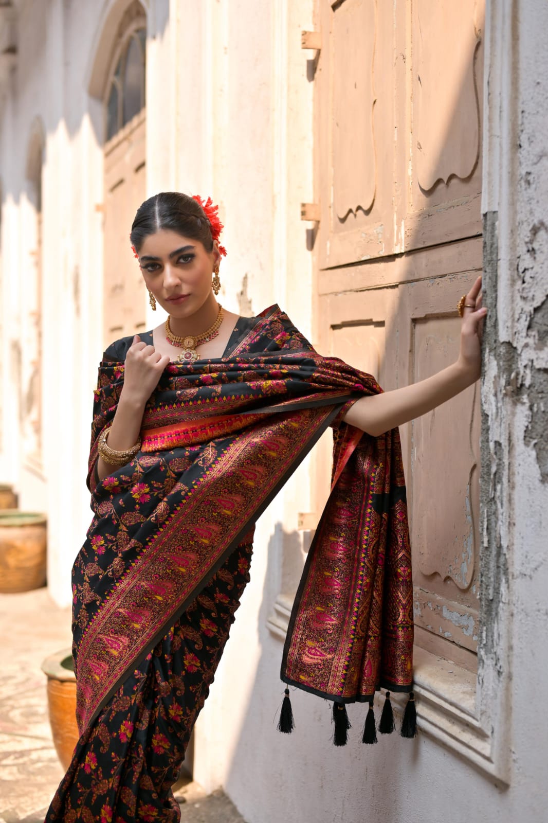 Soft Pashmina Silk Saree