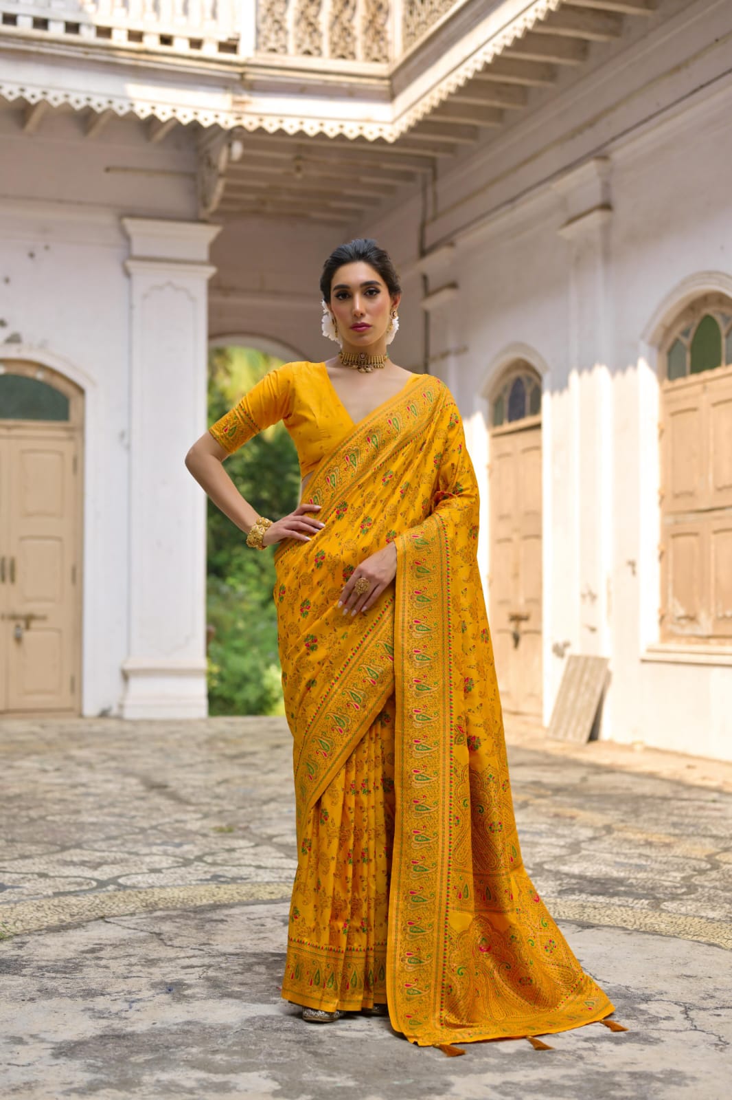 Soft Pashmina Silk Saree