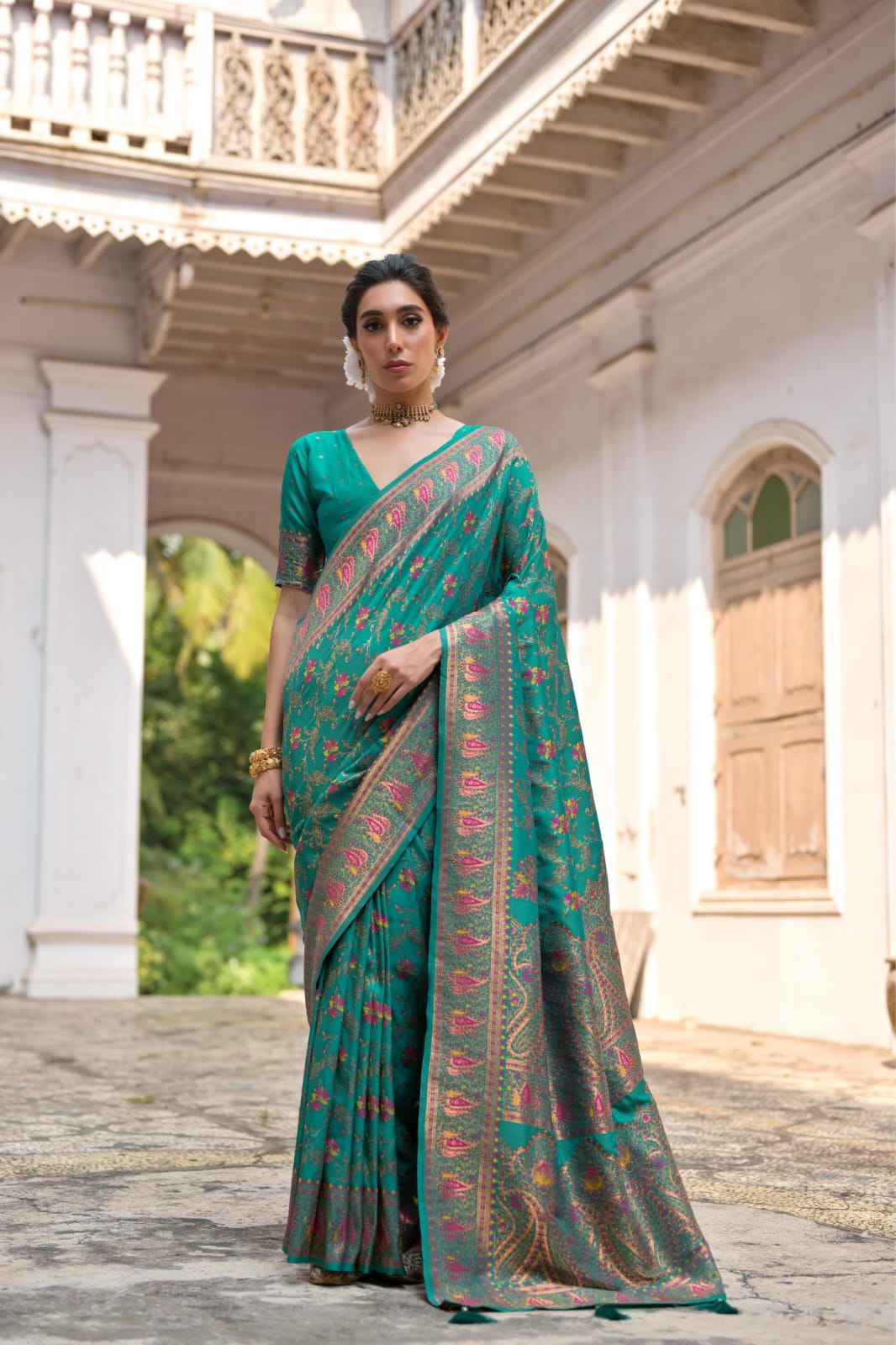 Soft Pashmina Silk Saree