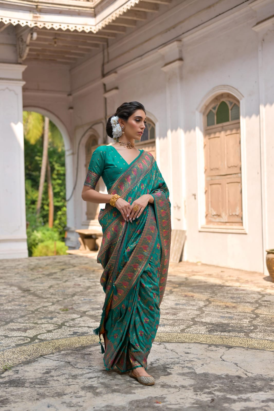 Soft Pashmina Silk Saree