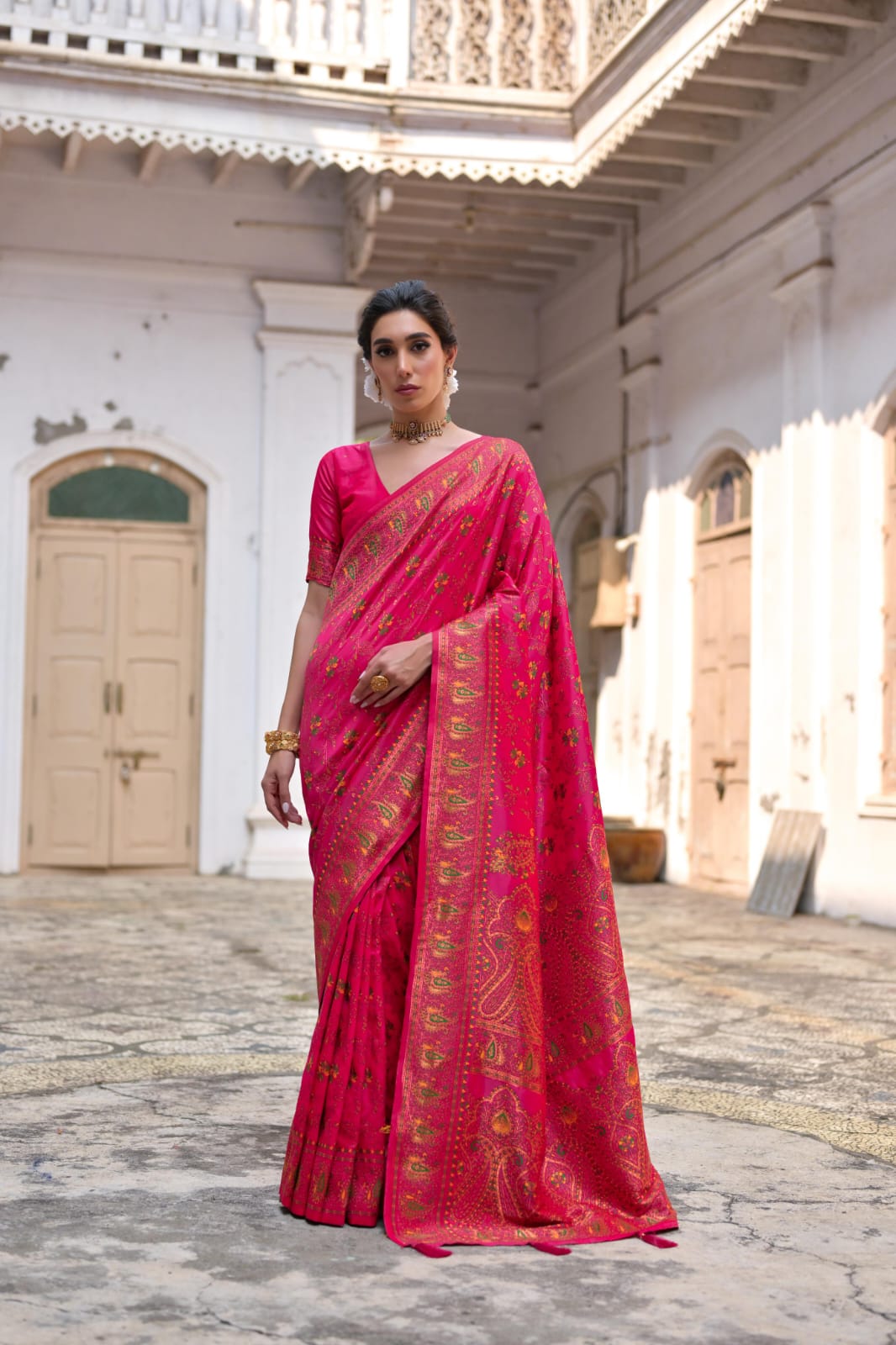 Soft Pashmina Silk Saree