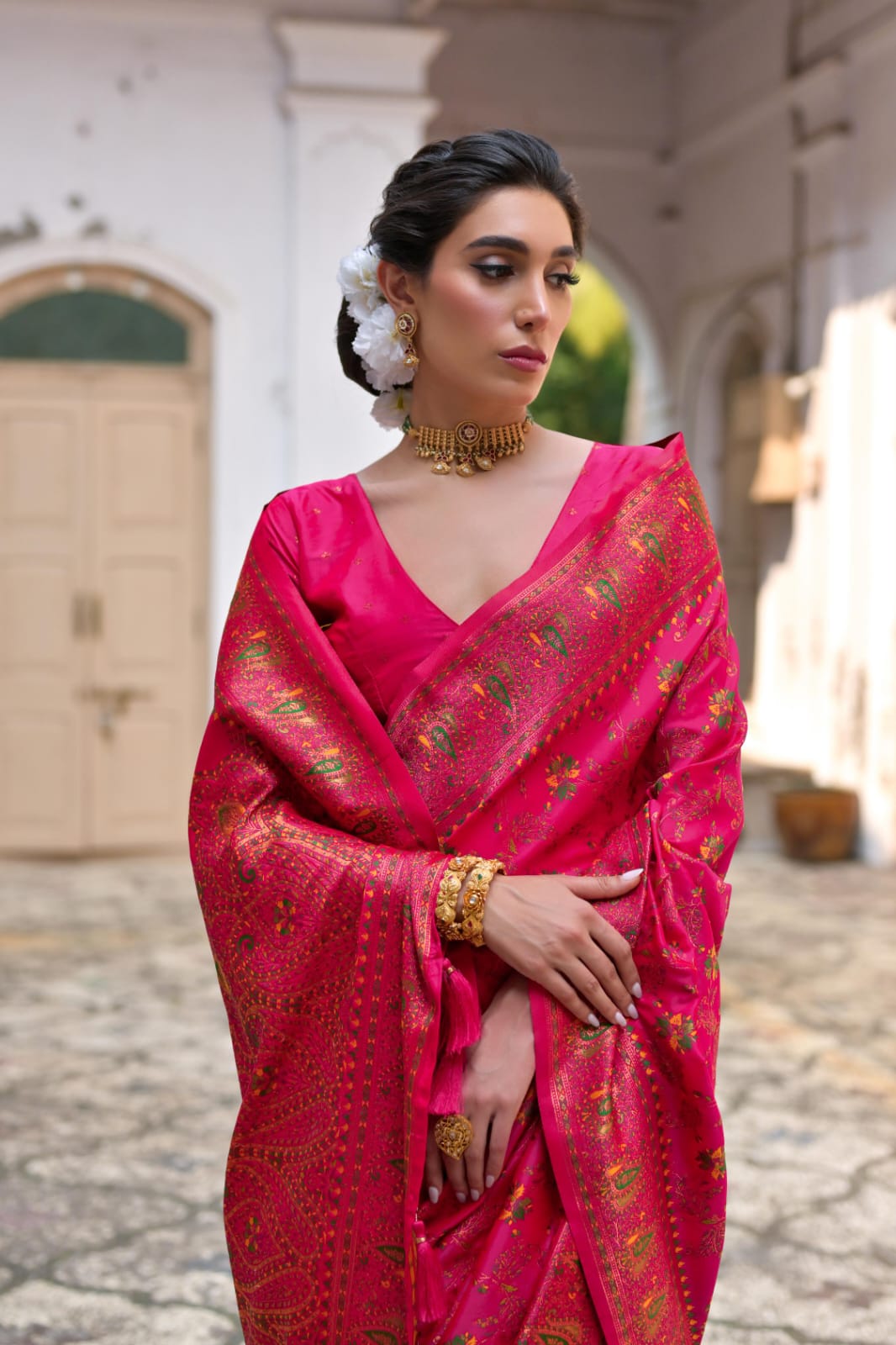 Soft Pashmina Silk Saree
