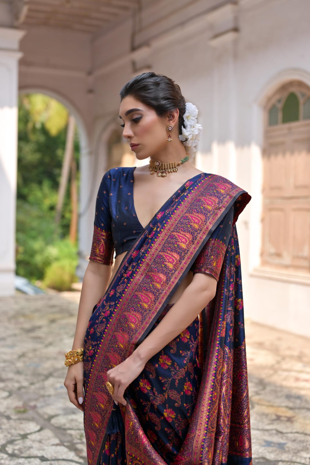 Soft Pashmina Silk Saree