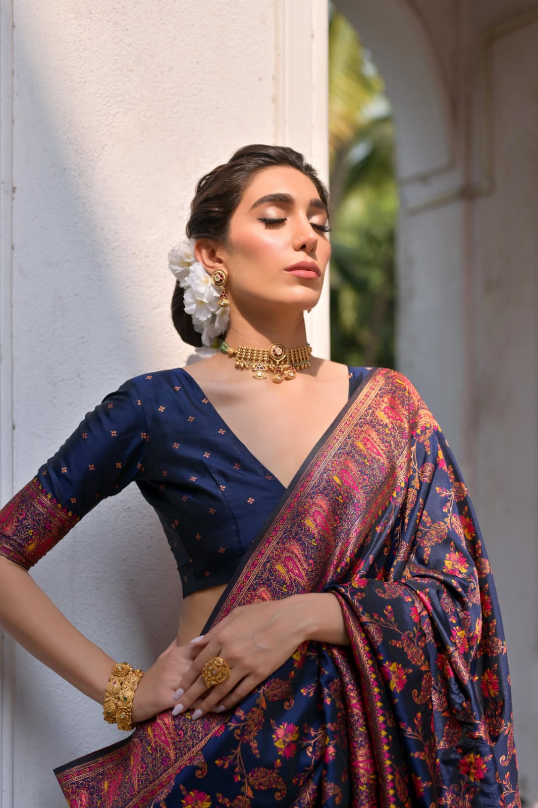 Soft Pashmina Silk Saree