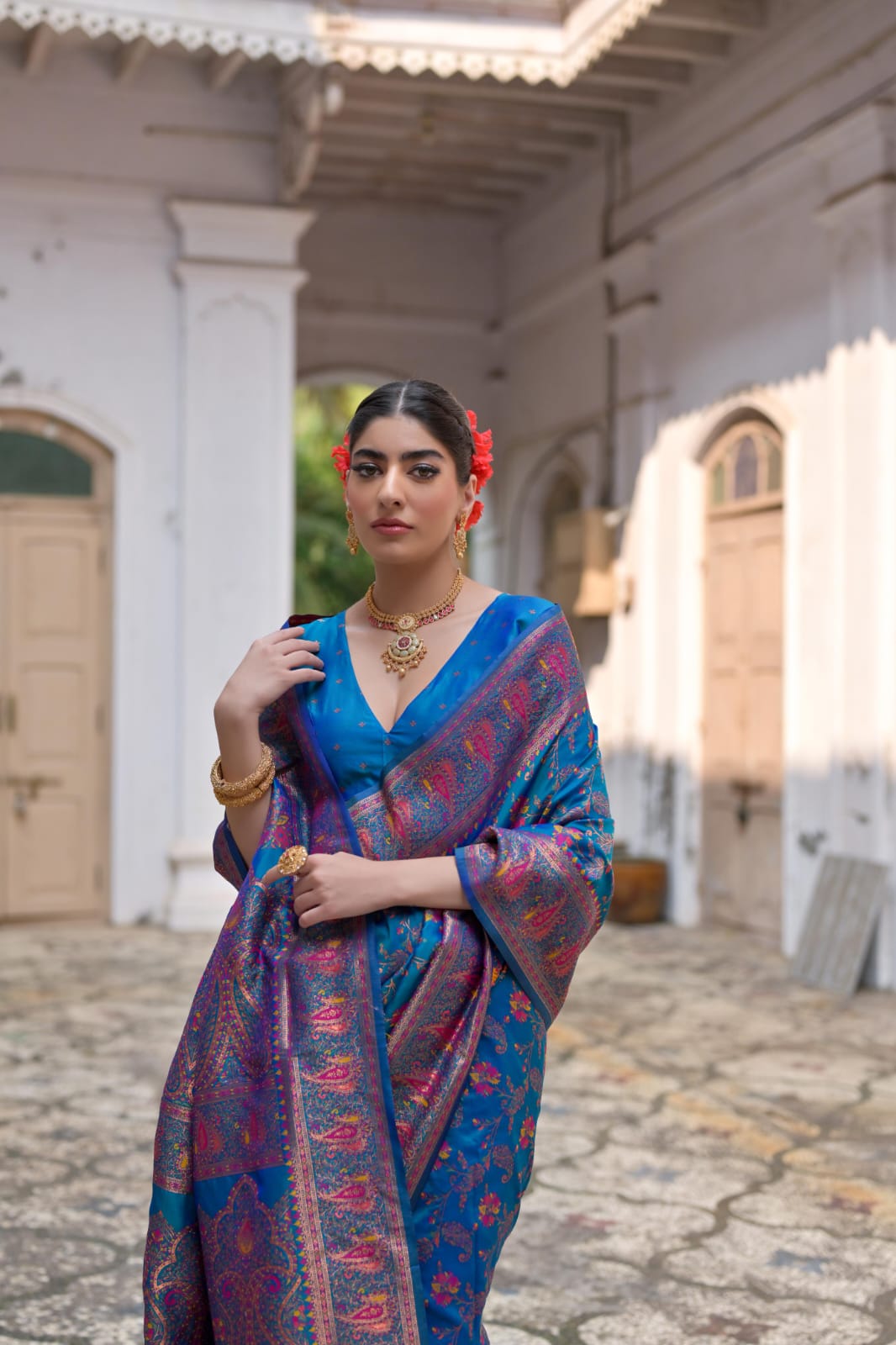 Soft Pashmina Silk Saree
