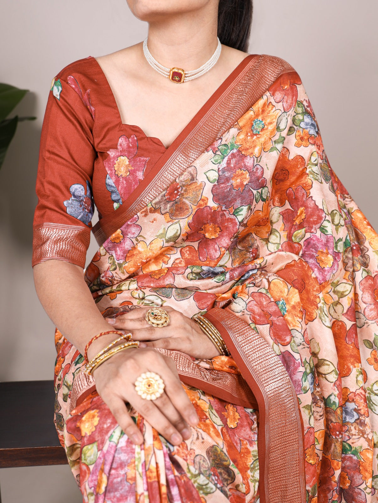 Tussar Silk With Viscose Border Saree
