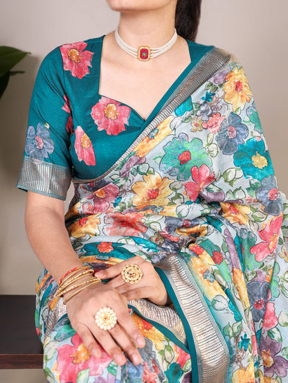 Tussar Silk With Viscose Border Saree