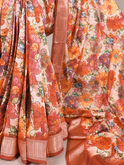 Tussar Silk With Viscose Border Saree