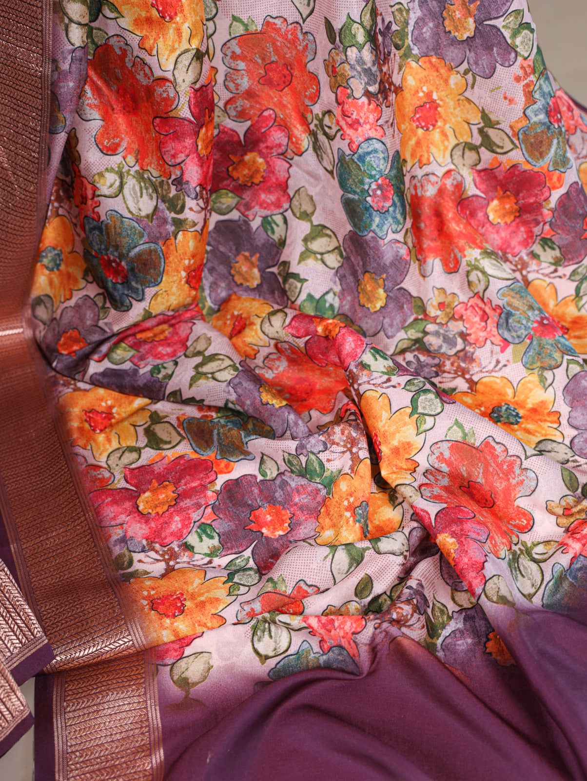 Tussar Silk With Viscose Border Saree