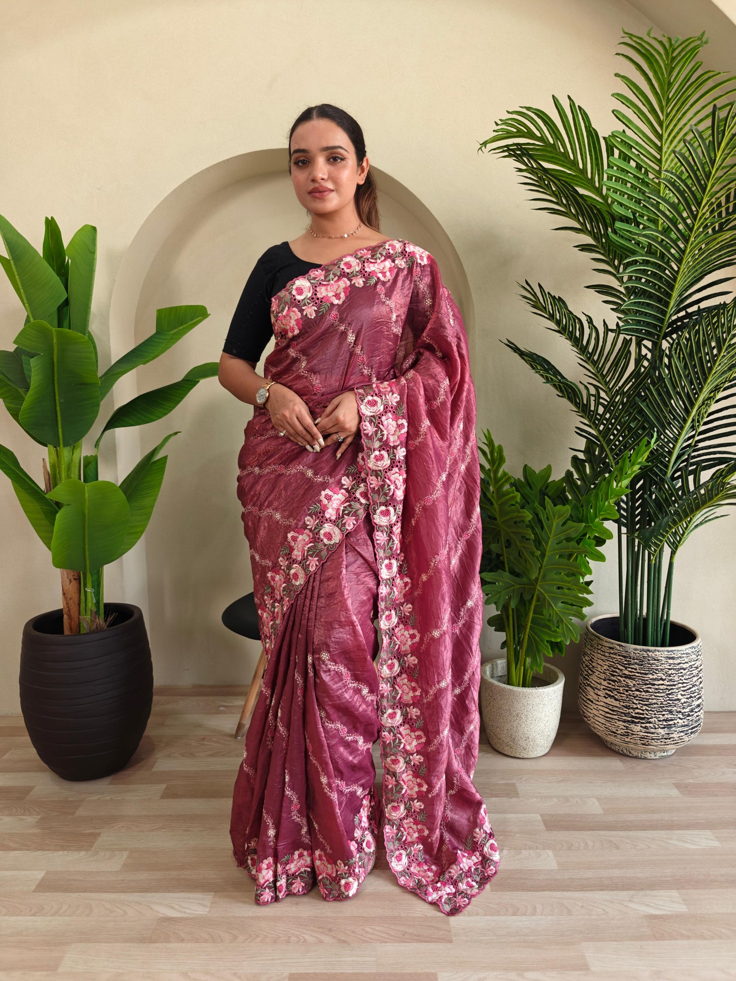 Pure Crush Silk Saree