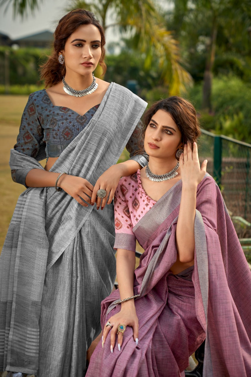Abhipuri Linen Silk Saree