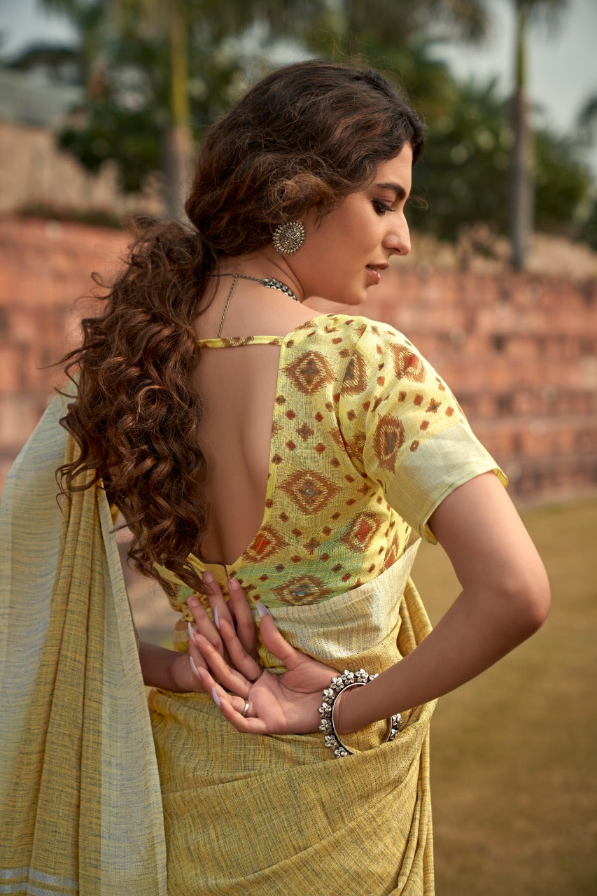 Abhipuri Linen Silk Saree