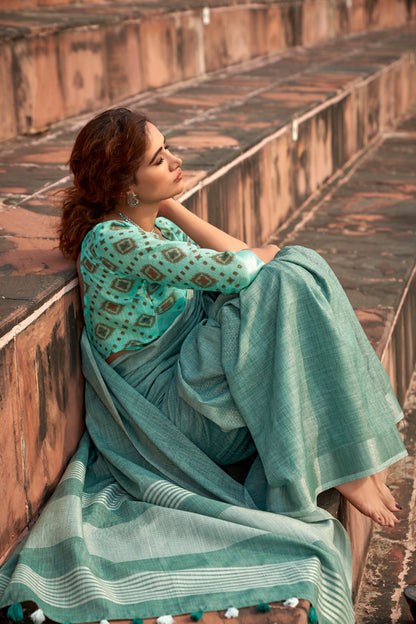Abhipuri Linen Silk Saree