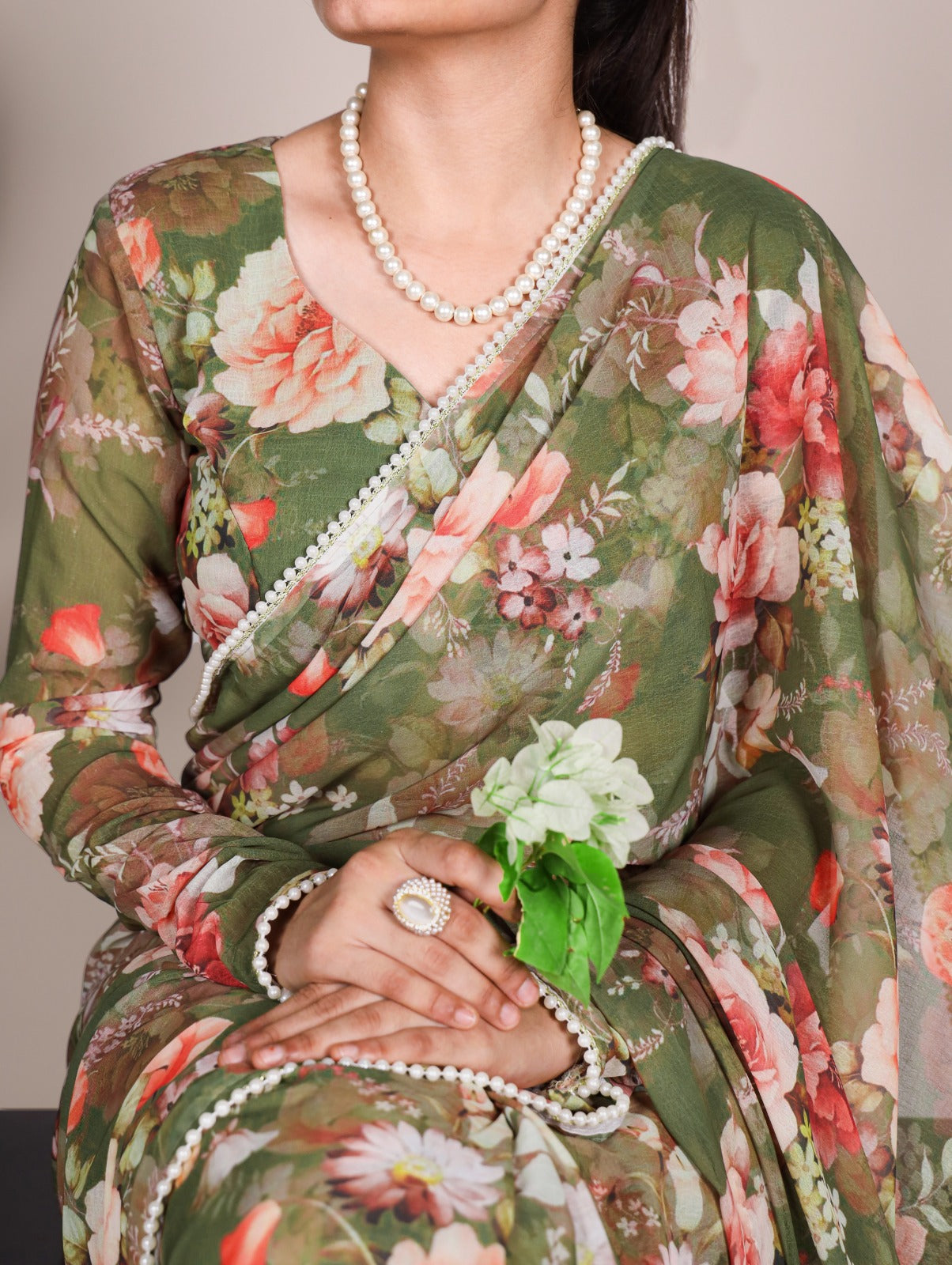 Weightless Marbal Printed Saree