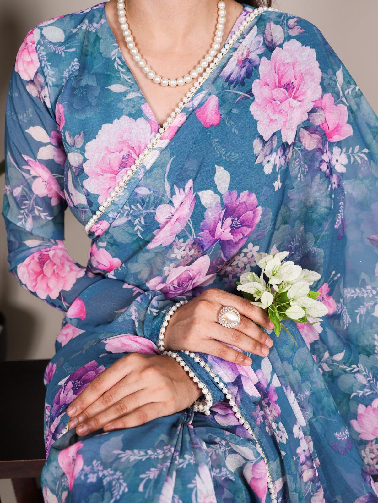 Weightless Marbal Printed Saree