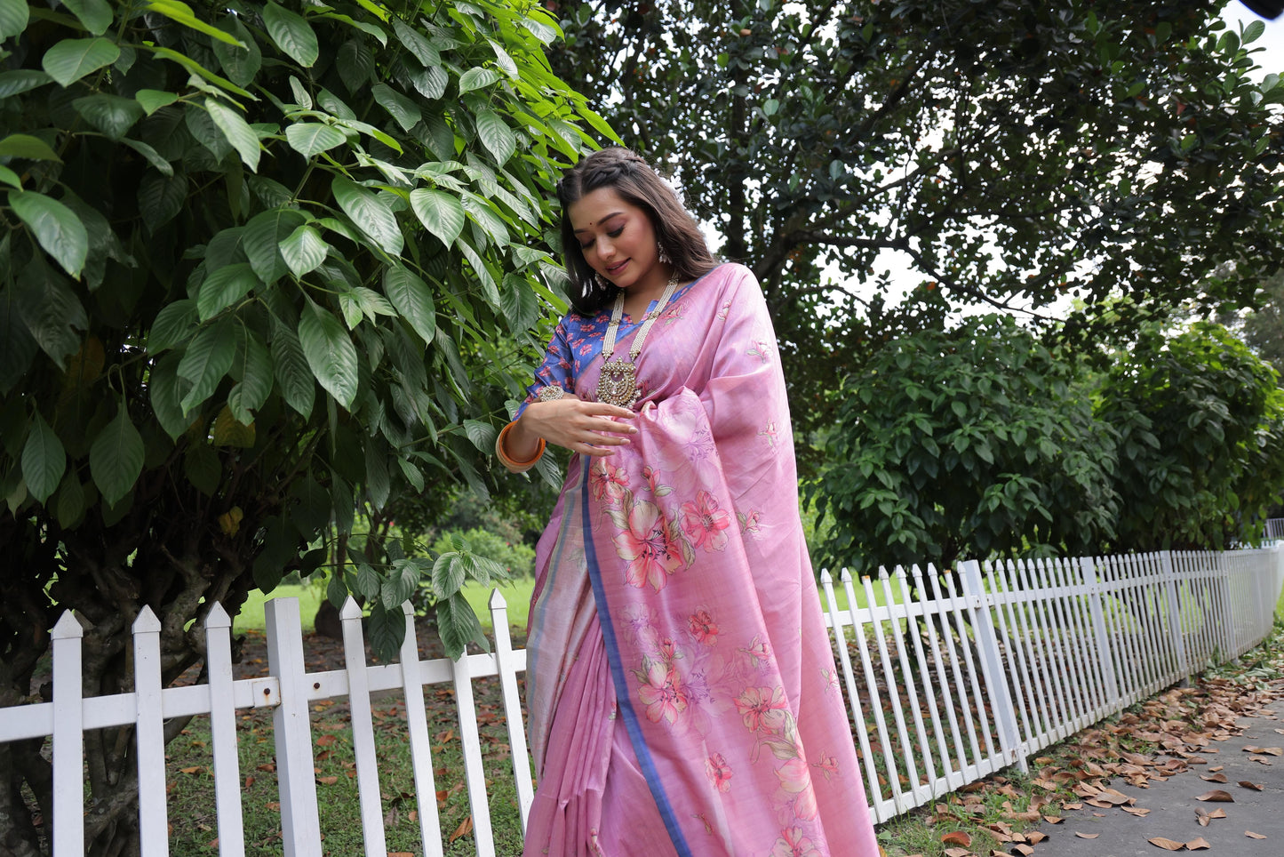 Soft Tussar Printed Silk saree