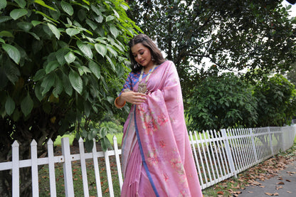 Soft Tussar Printed Silk saree