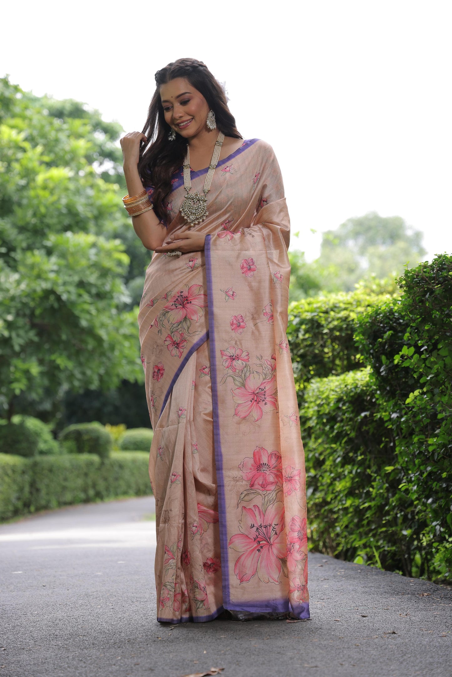 Soft Tussar Printed Silk saree