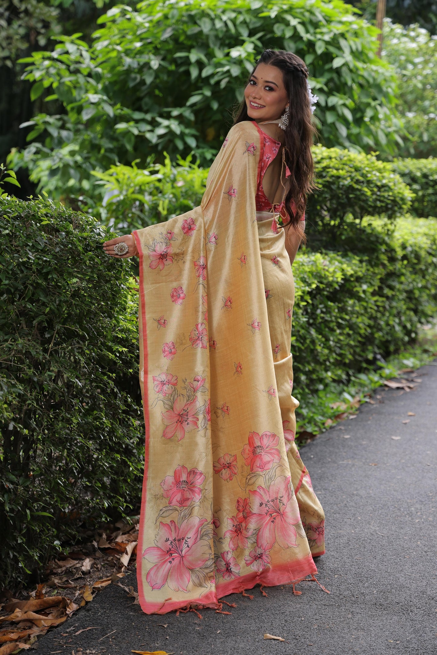 Soft Tussar Printed Silk saree