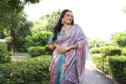 Soft Tussar Printed Silk saree