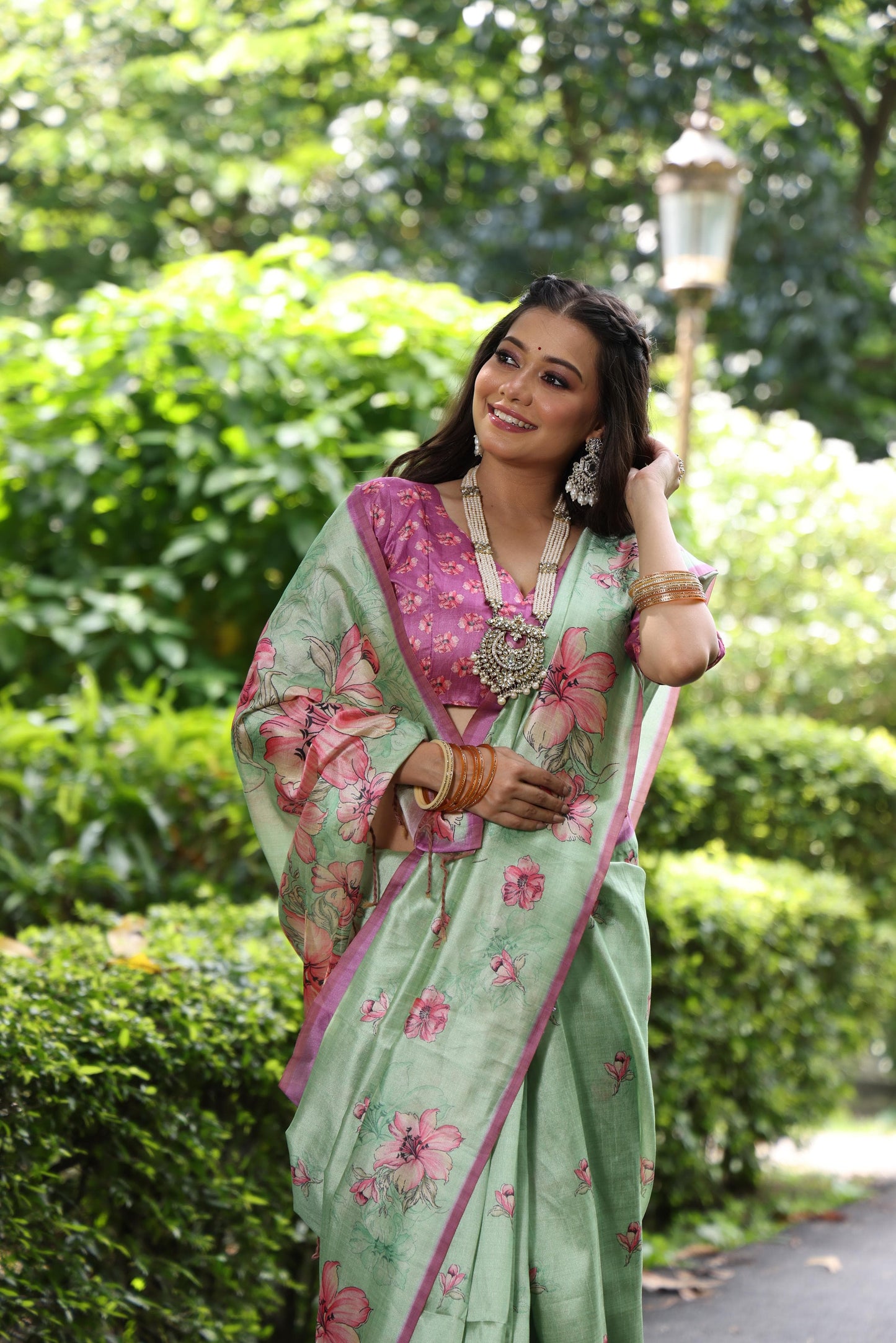 Soft Tussar Printed Silk saree