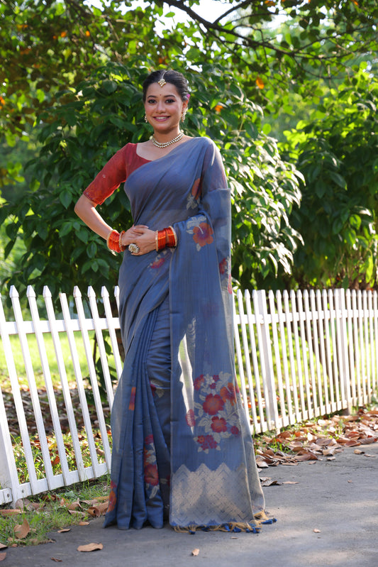 Premium soft Muga Cotton saree
