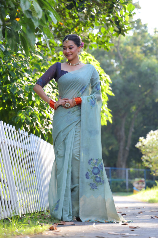 Premium soft Muga Cotton saree