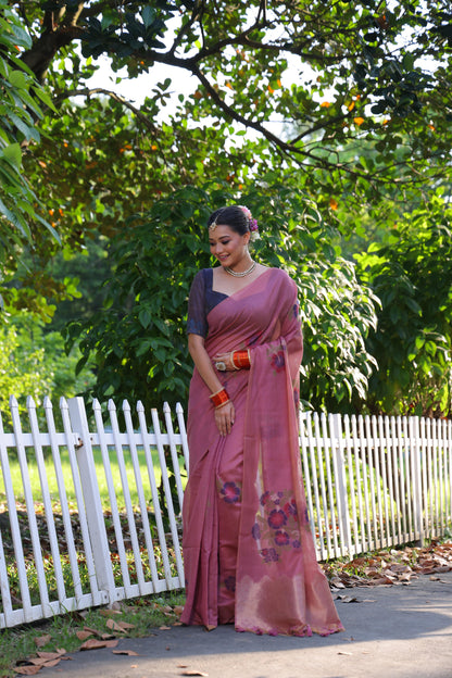 Premium soft Muga Cotton saree