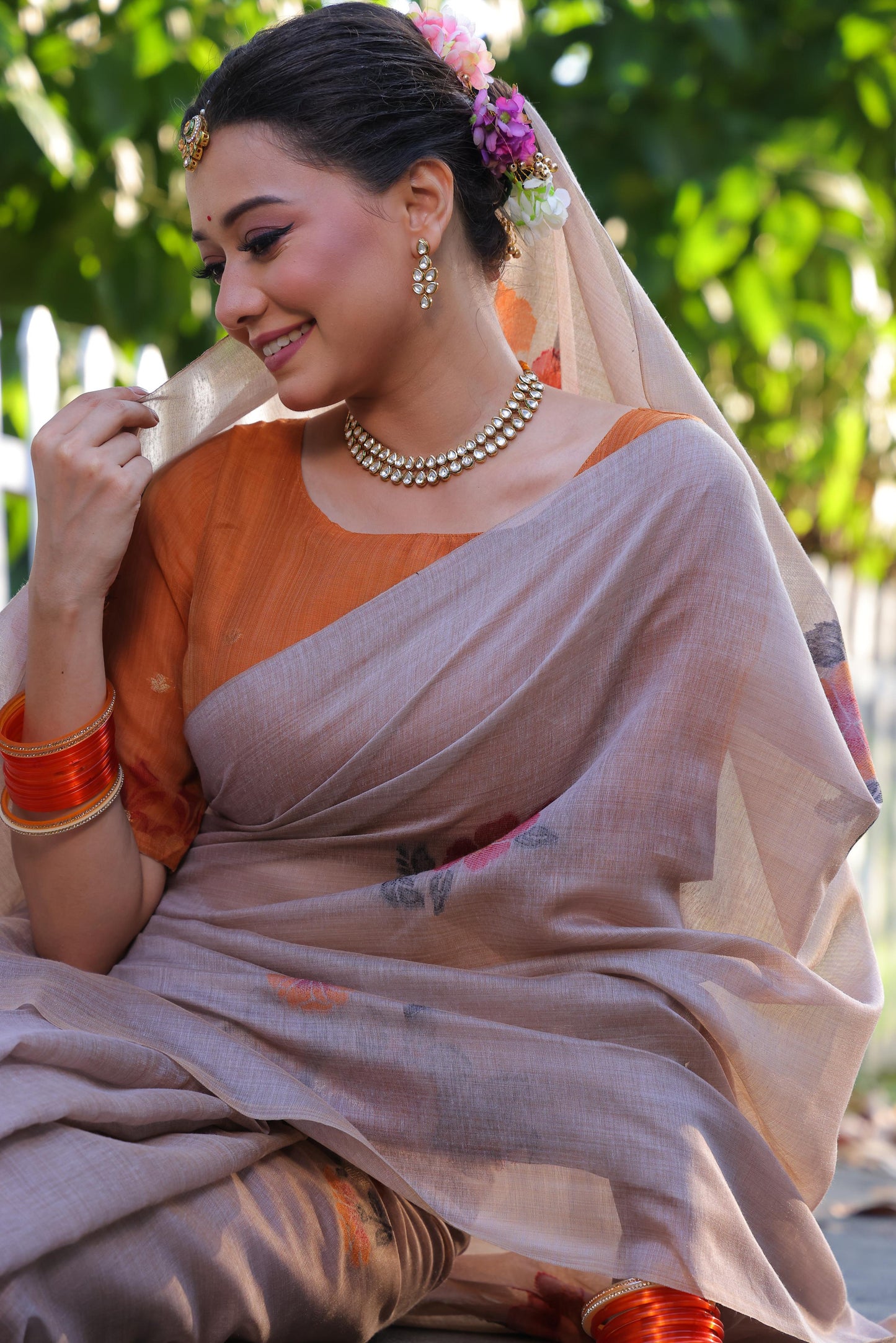 Premium soft Muga Cotton saree