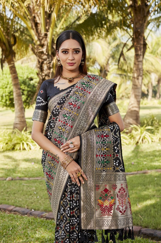 Gharchola Bandhej silk saree