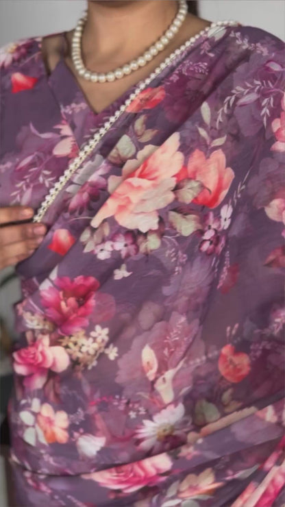 Weightless Marbal Printed Saree